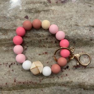 Pink Silicone Bead Bracelet/Keychain 💕